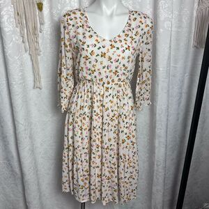 Reborn‎ J White Floral Print Dress